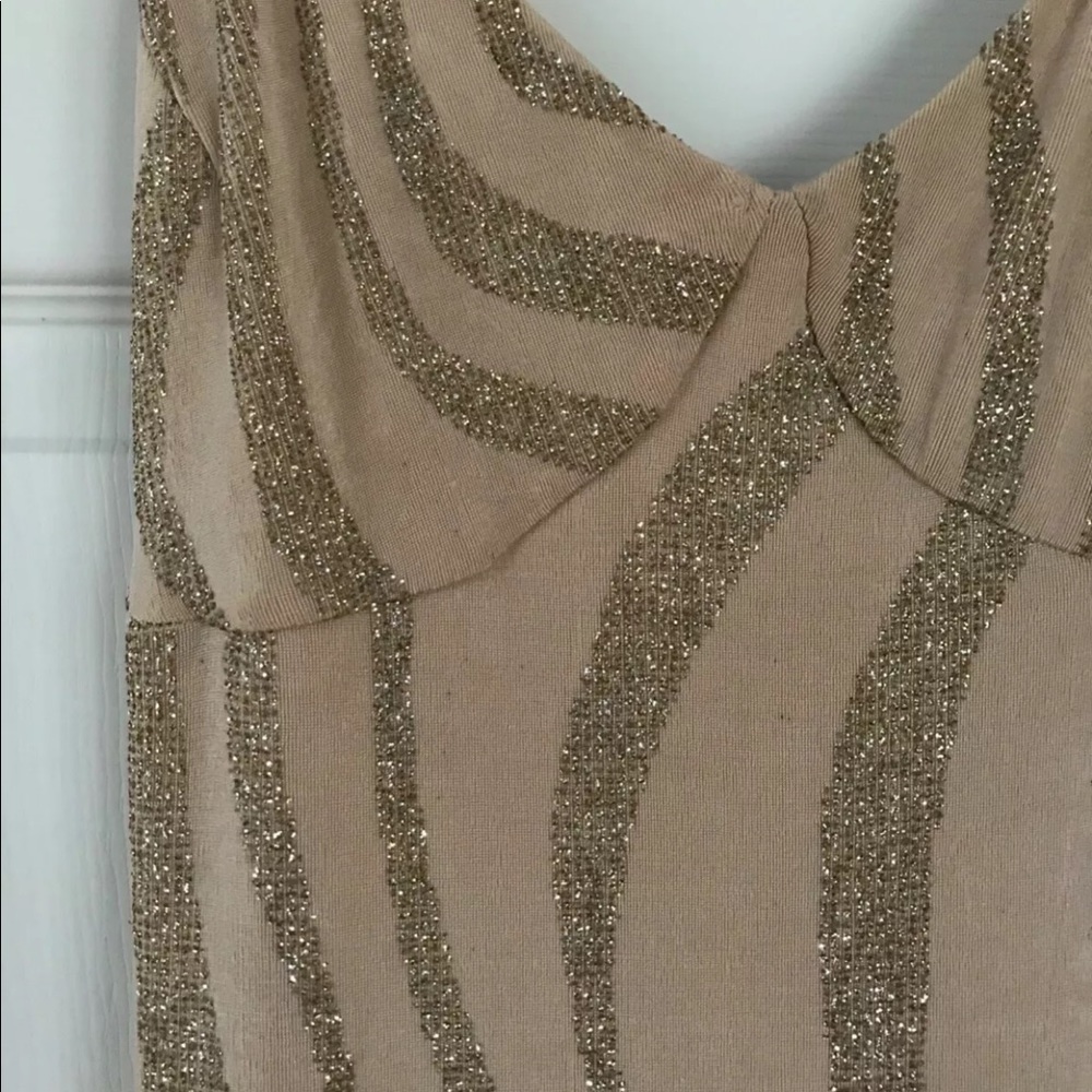 Long, gold, formal dress